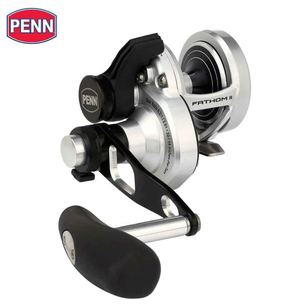 PENN Conventional 2-Speed Right-Handed Reel FATHOM II LEVER DRAG 10XN 3 PENN Conventional 2-Speed Right-Handed Reel FATHOM II LEVER DRAG 10XN