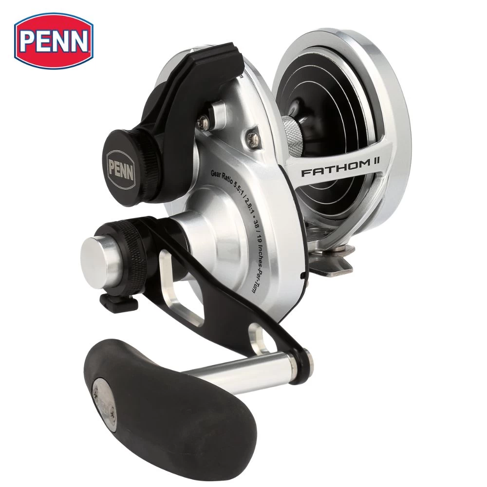 PENN Conventional 2-Speed Right-Handed Reel FATHOM II LEVER DRAG 25NLD 3 PENN Conventional 2-Speed Right-Handed Reel FATHOM II LEVER DRAG 25NLD